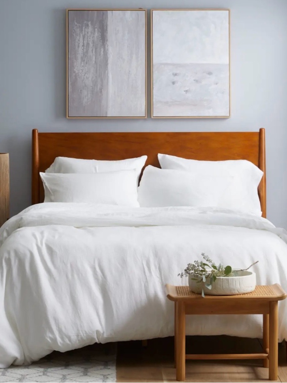 Quince European Linen 1 Pc Duvet Cover, King/Cal King (White) MSRP $174